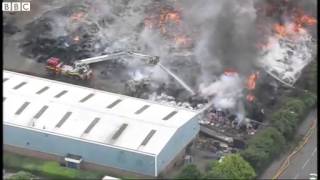 Smethwick factory fire: Aerial view of largest blaze