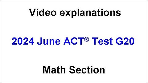 Question 01 2024 June ACT Test G20 Mathematics