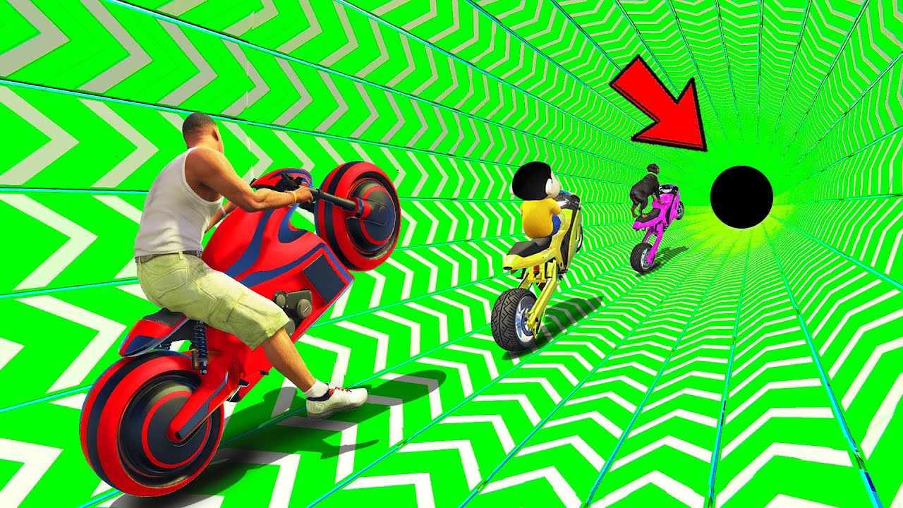 SHINCHAN AND FRANKLIN TRIED THE IMPOSSIBLE SPEED BOOSTER LONGEST MEGA TUNNEL PARKOUR CHALLENGE GTA 5