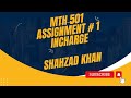 MTH 501 assignment # 1 2023 solution / MTH 501 assignment solution incharge shahzad khan