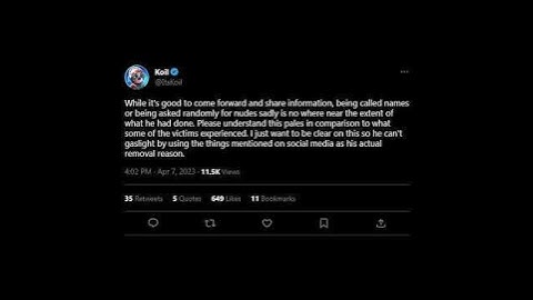 Koil on twitter speaking about RatedEpicz