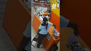Caught On Camera: Woman stealing money meant to be donated to an animal shelte