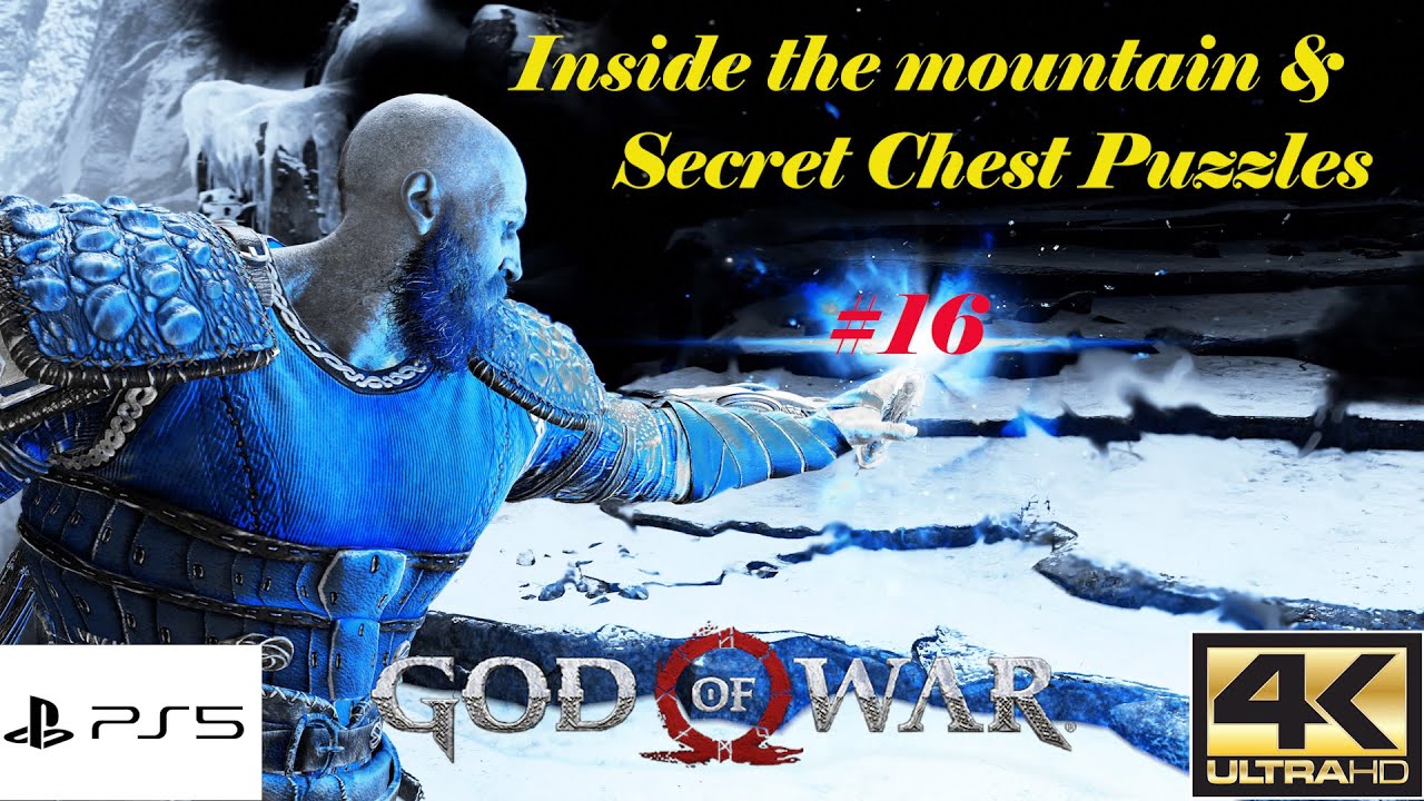 GOW 4 Walkthrough - Inside the mountain - Secret Chest Puzzles 4K HD