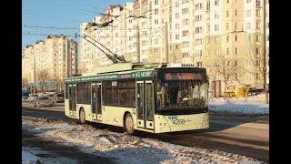 Минск, поездка в троллейбусе МАЗ-203Т70, парк.№ 4268, марш.44 (21.10.2023)
