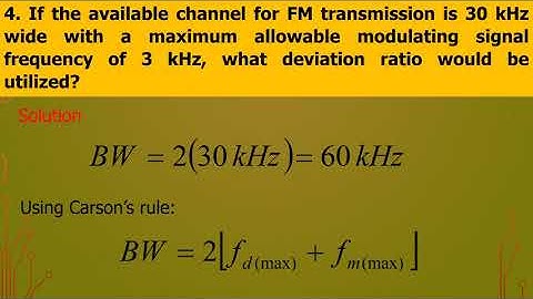 Electronics Communication System Problem Solving _Frequency Modulation (FM) - s2