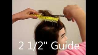How to Cut Men&#39;s Layer Undercut Hair Tutorial - CombPal Scissor Over Comb Hair Cutting Tool Video