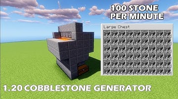 How to Make Cobblestone Generator in Minecraft 1.20 | 100 Stone Per Minute!