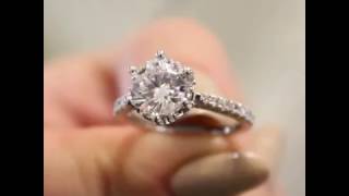 Gabriel & Co. 18K White Gold Round Straight Engagement Ring