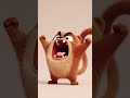 A cartoon-style illustration of an angry animal character dancing on a simple background.