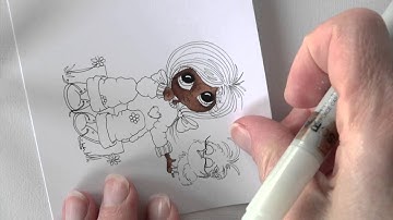 Coloring Dark Skin on a Sheri Baldi Image using Copics (Part 1)