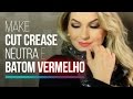 MAKE CUT CREASE NEUTRO E BATOM VERMELHO POR ALICE SALAZAR