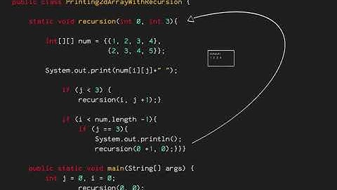 Printing 2d array using recursion