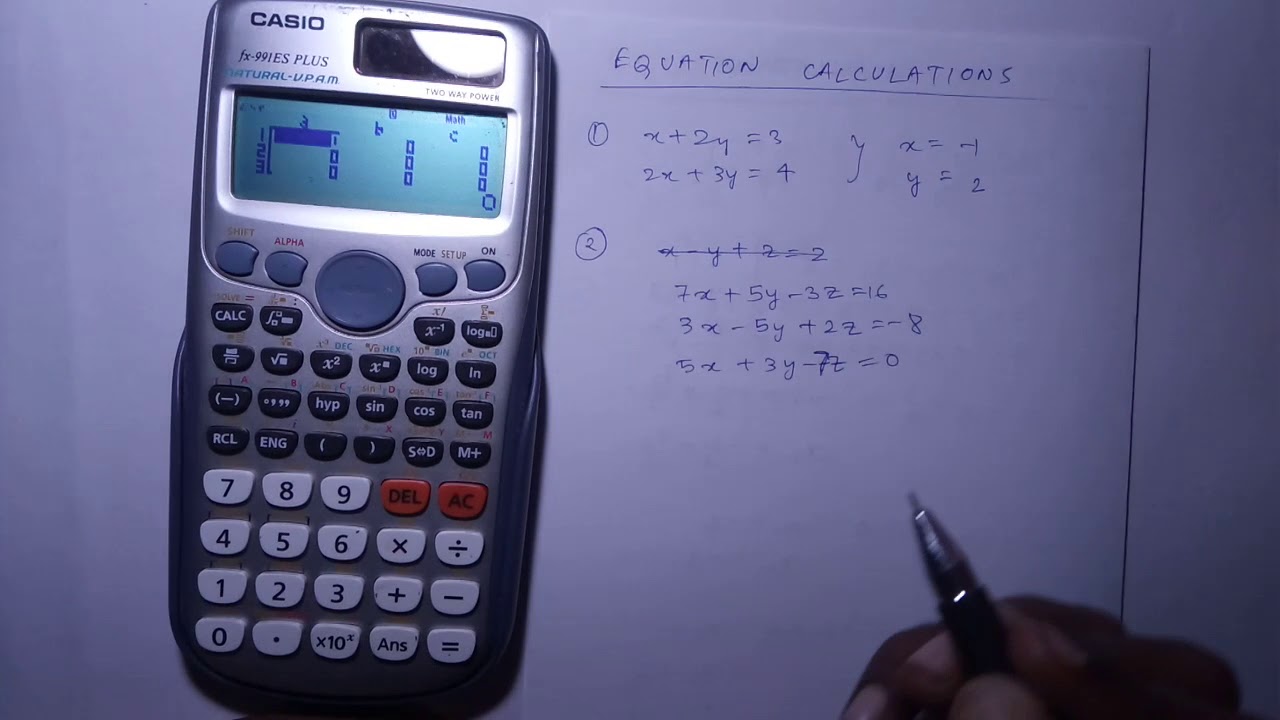 Equation Calculations in Casio fx 991 ES Plus (in Hindi) - YouTube