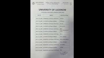 Lucknow university entrance exam datesheet out 2023 || Entrance exam Lucknow university 2023|#shorts