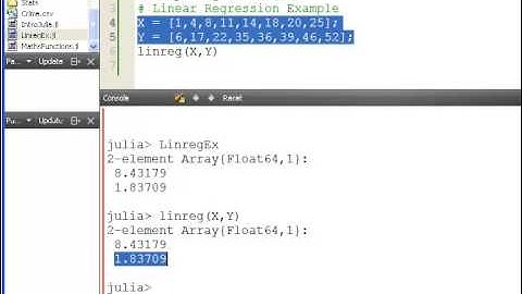 Julia Programming : Linear Regression (Version 1)