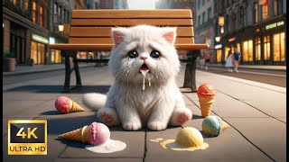 Cat ate Too Much Ice Cream! 🍦😿 #cats #aicats #kitten #cute #catvideos #catvideos2024