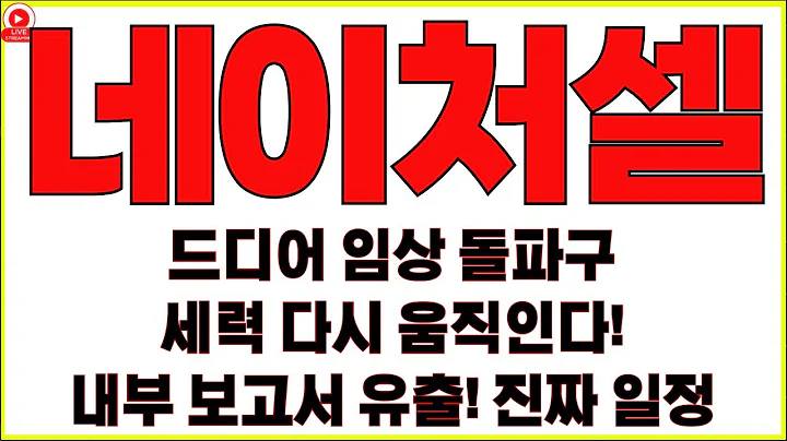 [네이처셀 주가전망]바이오 대장주 귀환! 네이처셀, 드디어 임상 돌파구🚨 세력 다시 움직인다! 네이처셀 내부 보고서 유출! 조용히 폭발 직전, 네이처셀의 진짜 일정