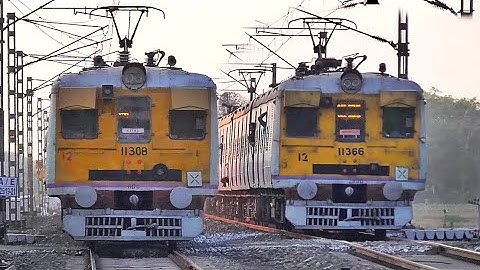 Similar Model Conventional EMU Trains Crossing at Railgate Back to Back | Eastern Railways