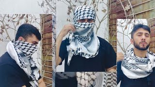 How to tie Palestinian Keffiyeh || SheMagh Tutorial || Majid Shah