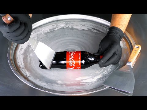 ASMR tingles with tapping & scratching | satisfying Coca-Cola Ice Cream Rolls ear to ear 4k mukbang