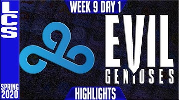 C9 vs EG Highlights | LCS Spring 2020 W9D1 | Cloud9 vs Evil Geniuses