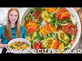Easy Avocado Citrus Arugula Salad Recipe | with Lemon Vinaigrette