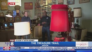 Kenny's hunting for treasures on the Akron Treasure Trail