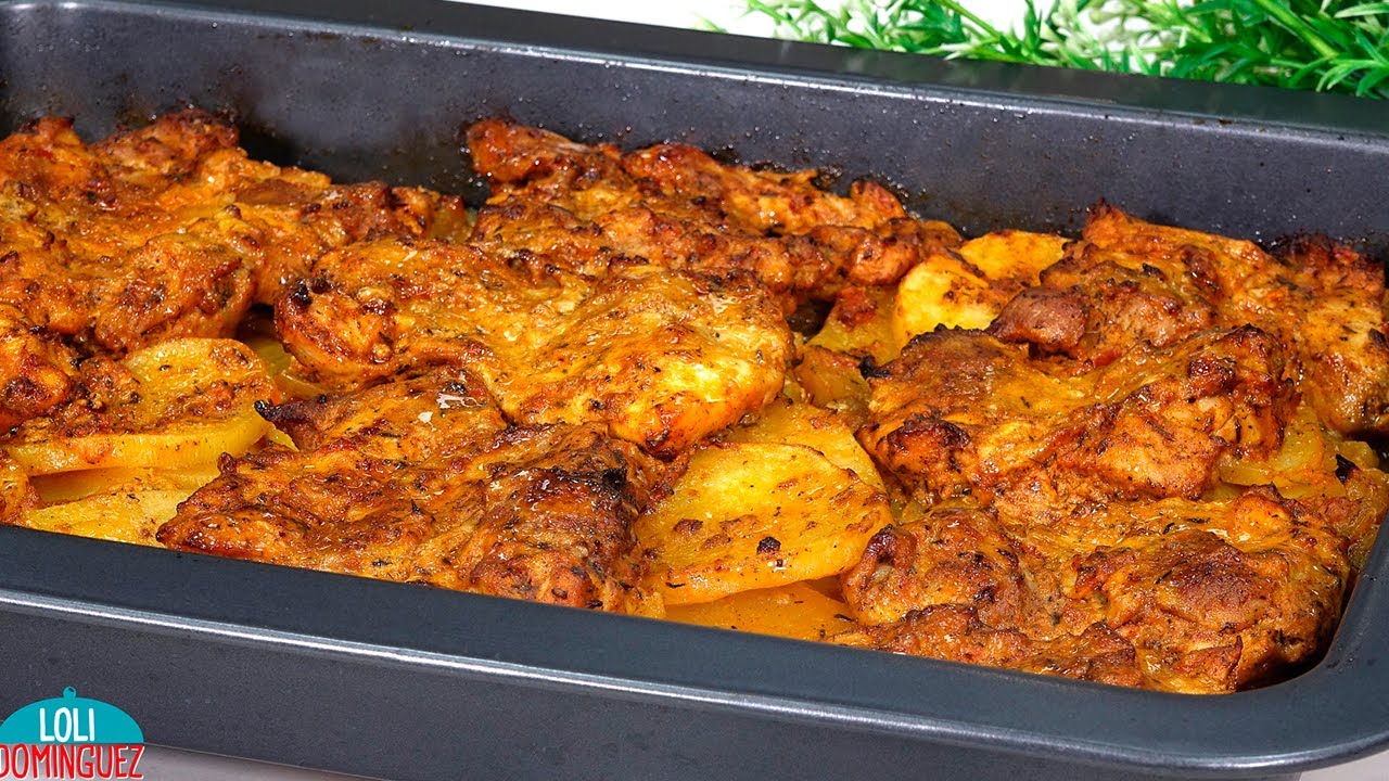 POLLO AL HORNO CON PATATAS EXTRA JUGOSO. Receta que repito a menudo, el pollo queda tierno y jugoso
