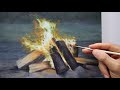 How to paint fire, flames - realistic fire painting tutorial