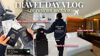 TRAVEL DAY VLOG ✈ | first class flight, what's in my carryon, airport vlog &  hotel room tour!