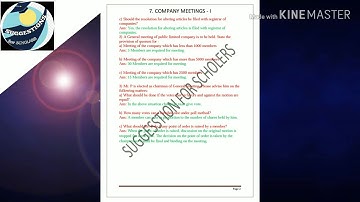 11th Commerce Secretarial Practice 7th Lesson Company Meeting - I