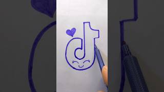 رسم سهل /كيف ترسم شعار تيك توك كيوت
