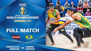 Smedins/Samoilovs vs. Andre/George - Full Match | Beach Volleyball World Champs Hamburg 2019