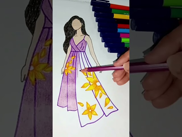 #drawing #gown #gowndesigns #colors #colorpencils #colorpencildrawing #fashion #fashionmodel