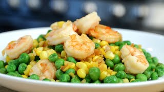 Easy Shrimp with Peas and Corn (豌豆玉米虾)