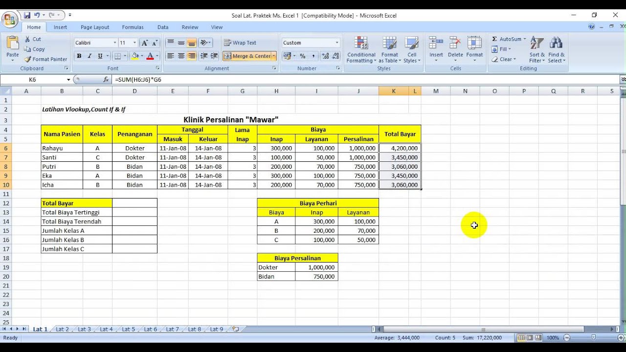 Pembahasan Contoh Latihan Soal Excel YouTube