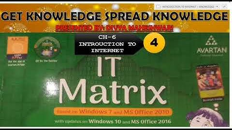 COMPUTER IT MATRIX  PART-2 CLASS-4 CH-6 INTRODUCTION TO INTERNET