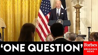Just In President Biden Tries To Stop Reporter From Asking Second Question About Israel