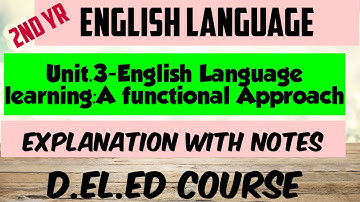Language Education ( English) | Unit-3 | SCERT | D.el.ed | On Screen Pathshala