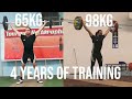 4 ans dentranement en haltrophilie  4 years of olympic weightlifting progress