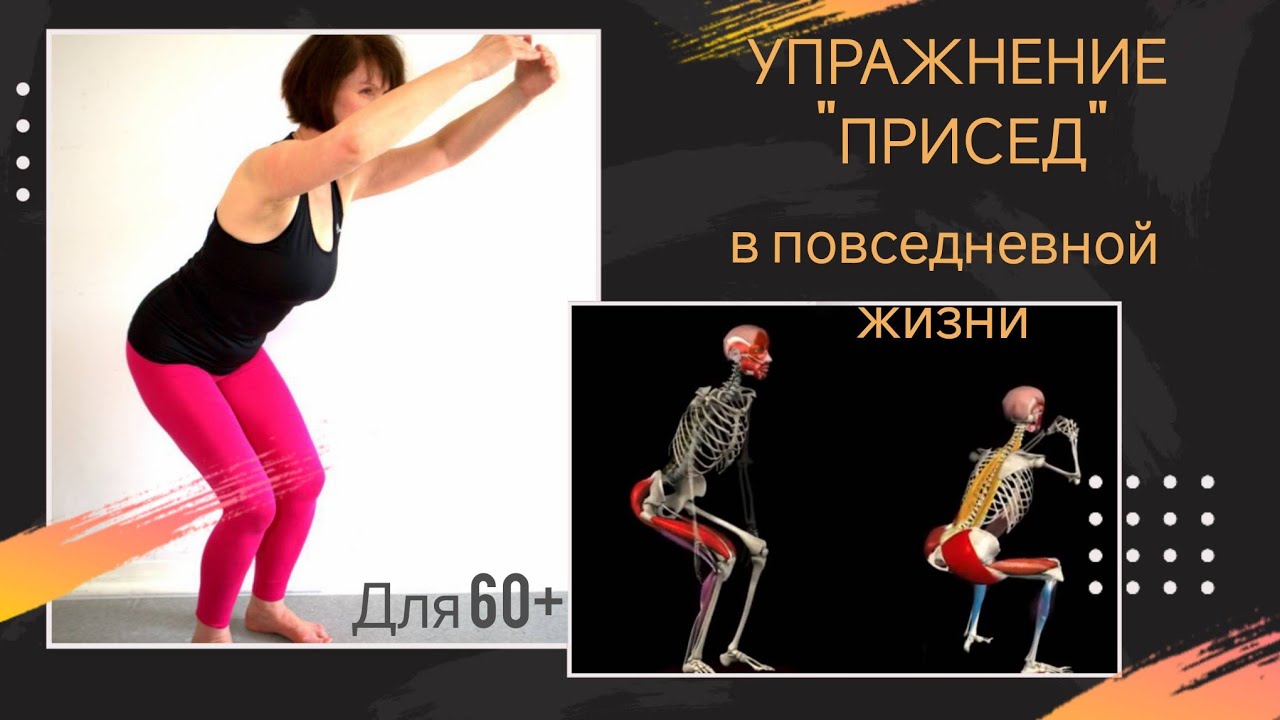 Упражнение "Присед" в повседневной жизни (фрагмент прямого эфира)