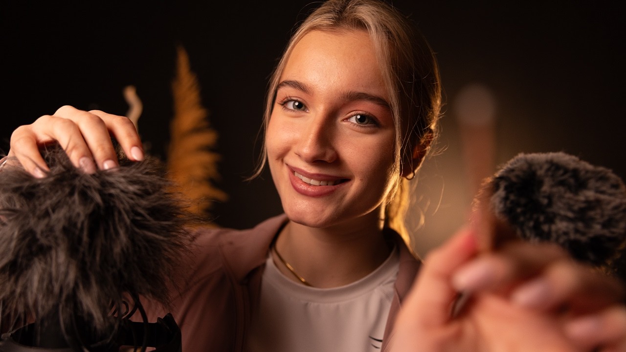 ASMR Close Whispering & Fluffy Mic Cover Sounds