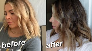 HOW TO REVERSE BALAYAGE | ADDING LOWLIGHTS TO MY BLONDE HAIR | PRO  HAIRSTYLIST TUTORIAL - thptnganamst.edu.vn