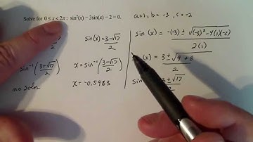 Trigonometry:  Solving a Trigonometric Equation, Quadratic in Form