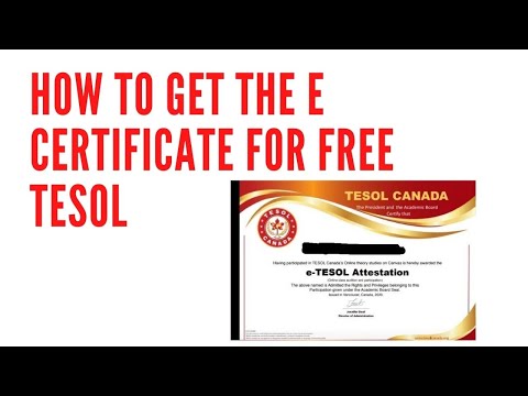 How to get E CERT TESOL for FREE