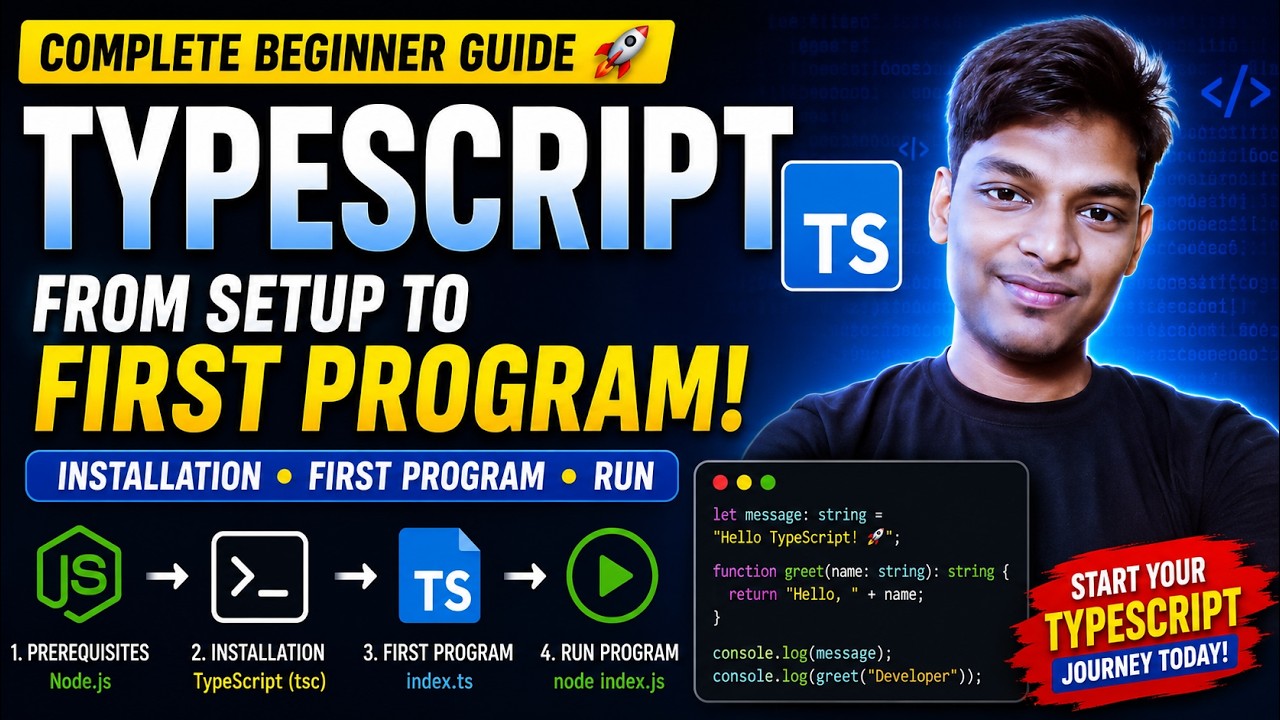 #2   TypeScript for Beginners | Prerequisites, Installation & First Program #typescript #react