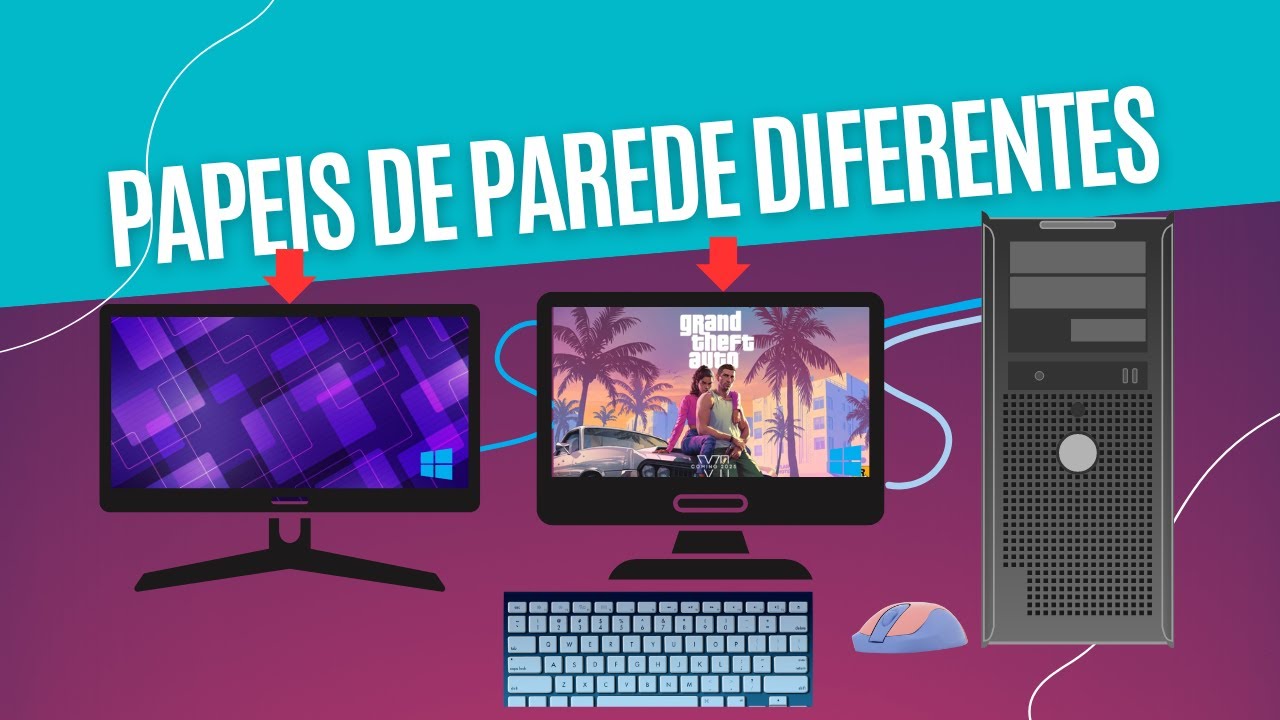 Como colocar papéis de parede diferentes em monitores duplos YouTube