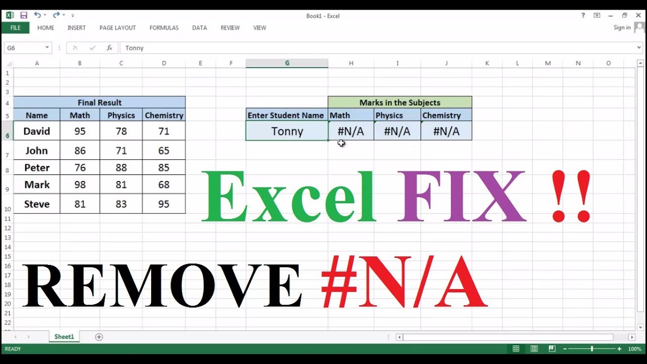 Remove The N A Error From Vlookup In Excel Youtube