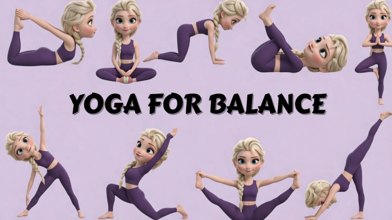 Йога на равновесие для детей с Рапунцель 👑 | Йога для гибкости | Веселые упражнения для детей | Й...