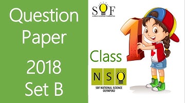 NSO Science Olympiad Class 1 Question paper 2018 Set B